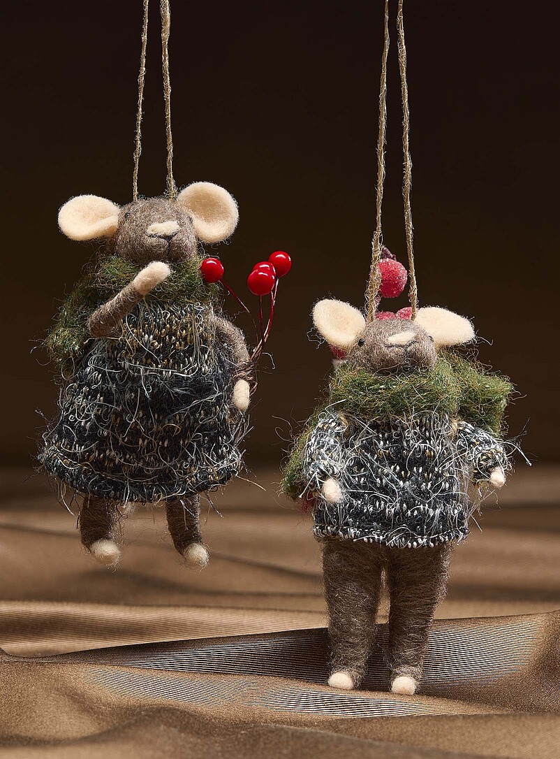 Hiking mice ornaments Set of Two_Simons.ca